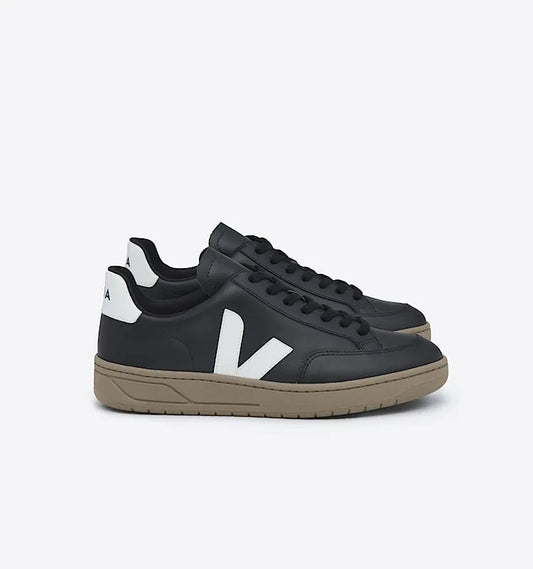 V-12 LEATHER BLACK WHITE DUNE