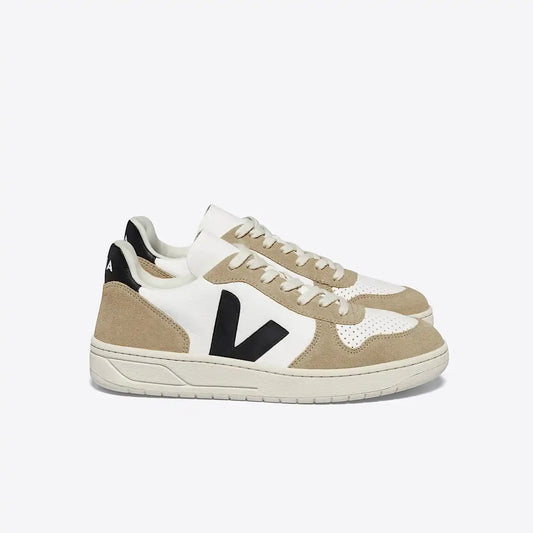 V-10 LEATHER WHITE BLACK SAHARA