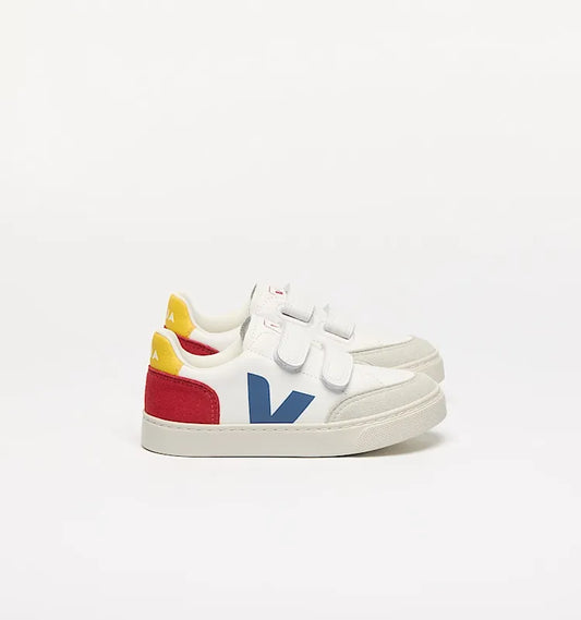 V-12 LEATHER WHITE MULTICO ORANGE FLUO