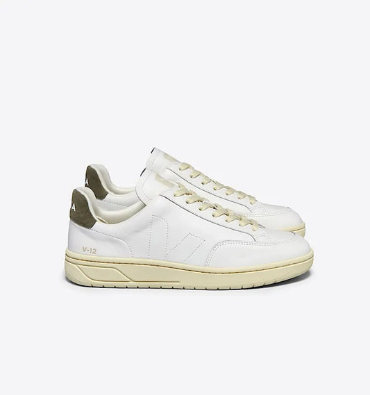 V-12 STITCH LEATHER WHITE KAKI