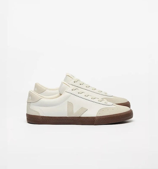 VOLLEY LEATHER WHITE PLATINE BARK